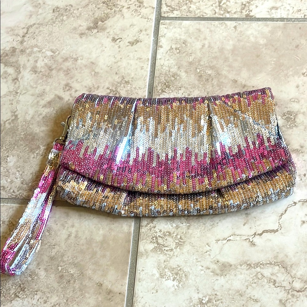 Mirror mirror sequin wristlet